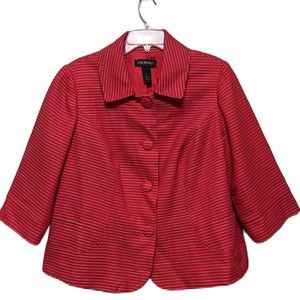 Lane Bryant, Button Down, Collar, 3/4 Sleeve Suit Coat, Red/Beige, Size 18